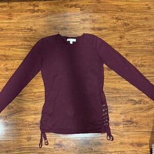 Women's Designer Burgundy Lace-Up Sweater